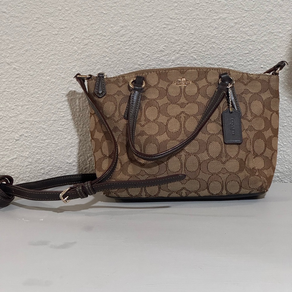 Coach Tan and Brown Crossbody Bag